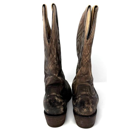Ariat Size 9.5 EE Brown Leather Cowboy Western Boots Style 10018588‎ Distressed main image 4
